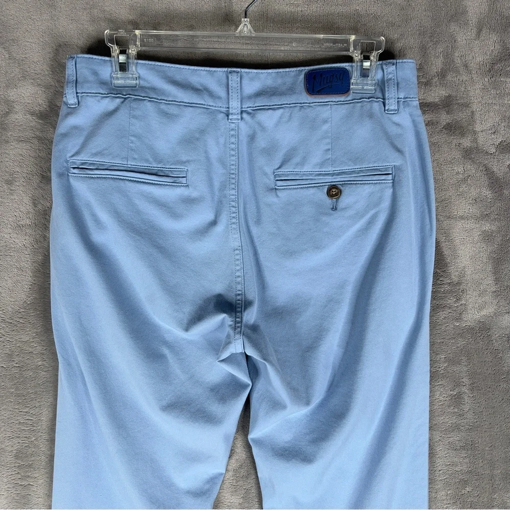 Mugsy‎ Jeans Anchors Chino Pants Men's 31x31 Straight Leg Stretch Light Blue
